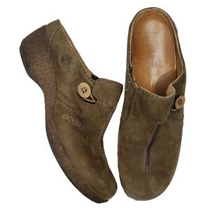 Timberland | Comforia Brown Leather Crepe Sole Slip On Clogs Mules Women's 7